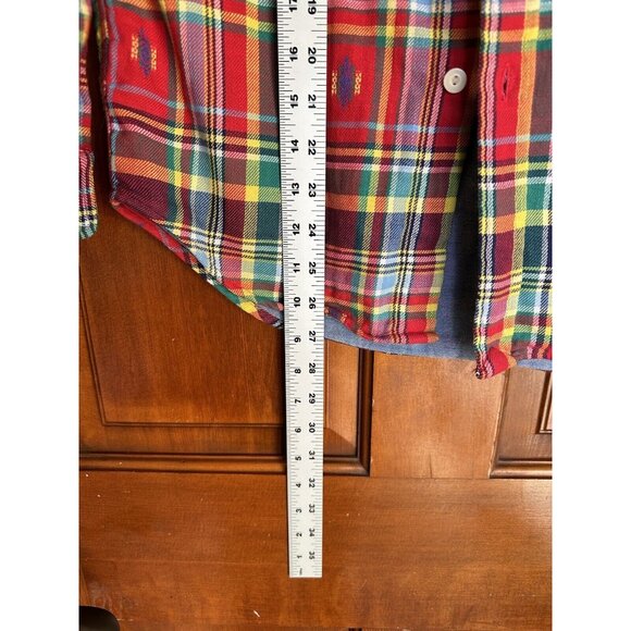 Polo Ralph Lauren Aztec Southwestern Button Up Shirt Men's XS Travis Scott Red - Picture 10 of 11